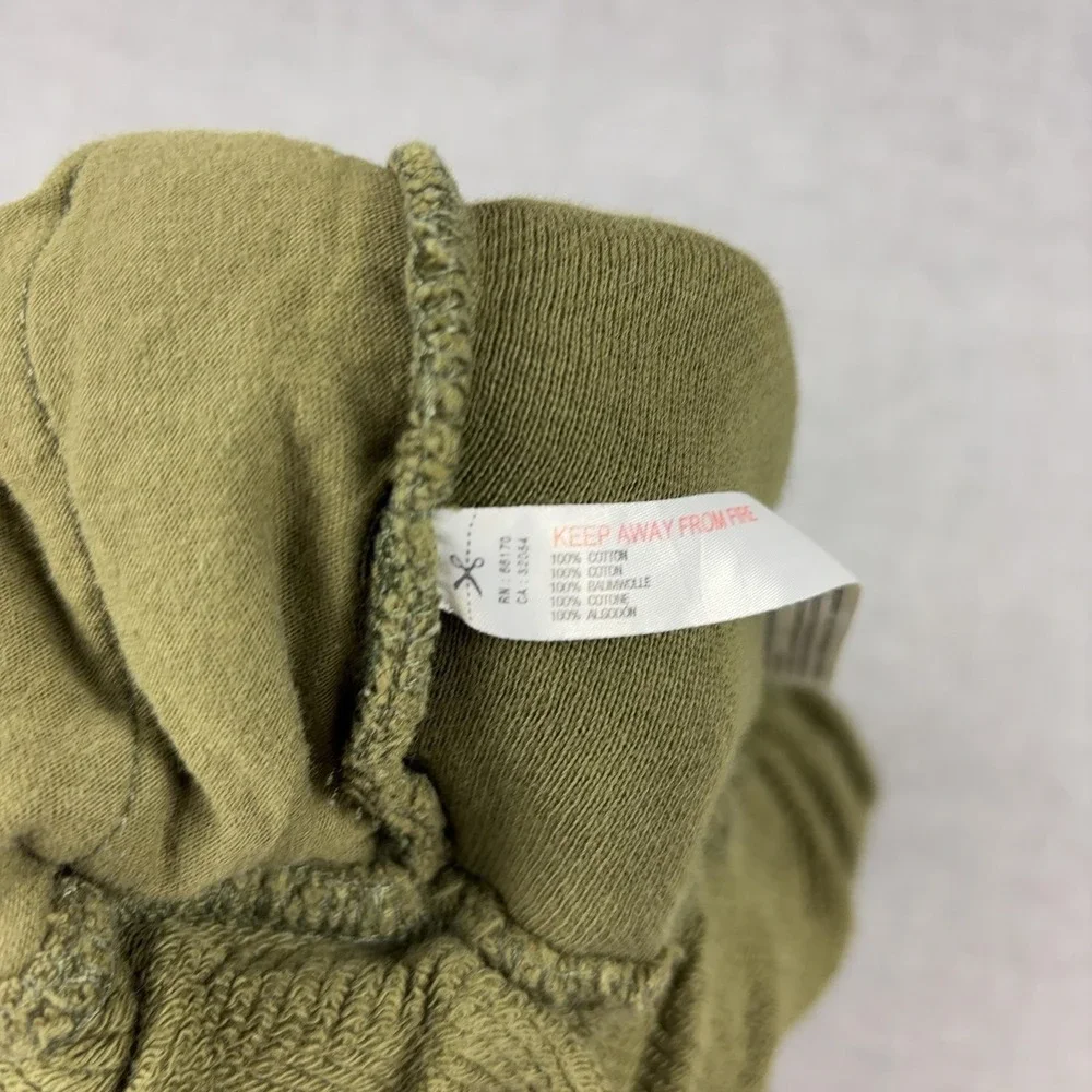 Free People FP Beach Pants Womens L Green Knit Cropped Wide Leg Lounge